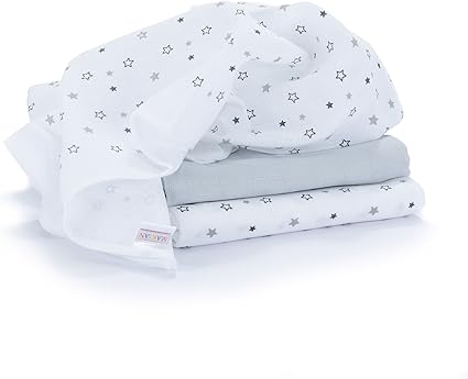 Lange Bebe En Mousseline De Coton Lot De 3 70 X 70 Cm Qualite Superieure Motif Etoile Double Tissage Bordure Renforcee Certifie Oko Tex Standard 100 Lavable A 60 C Amazon Fr Bebes Puericulture