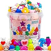 100 Pack Mochi Squishy Toys, Party Favors for Kids 4-8-12, Classroom Birthday Xmas Gifts Treasure Box Prizes Goodie Bag Stuffers, Mini Squishy Fidget Toys, Carnival Prizes in Bulk