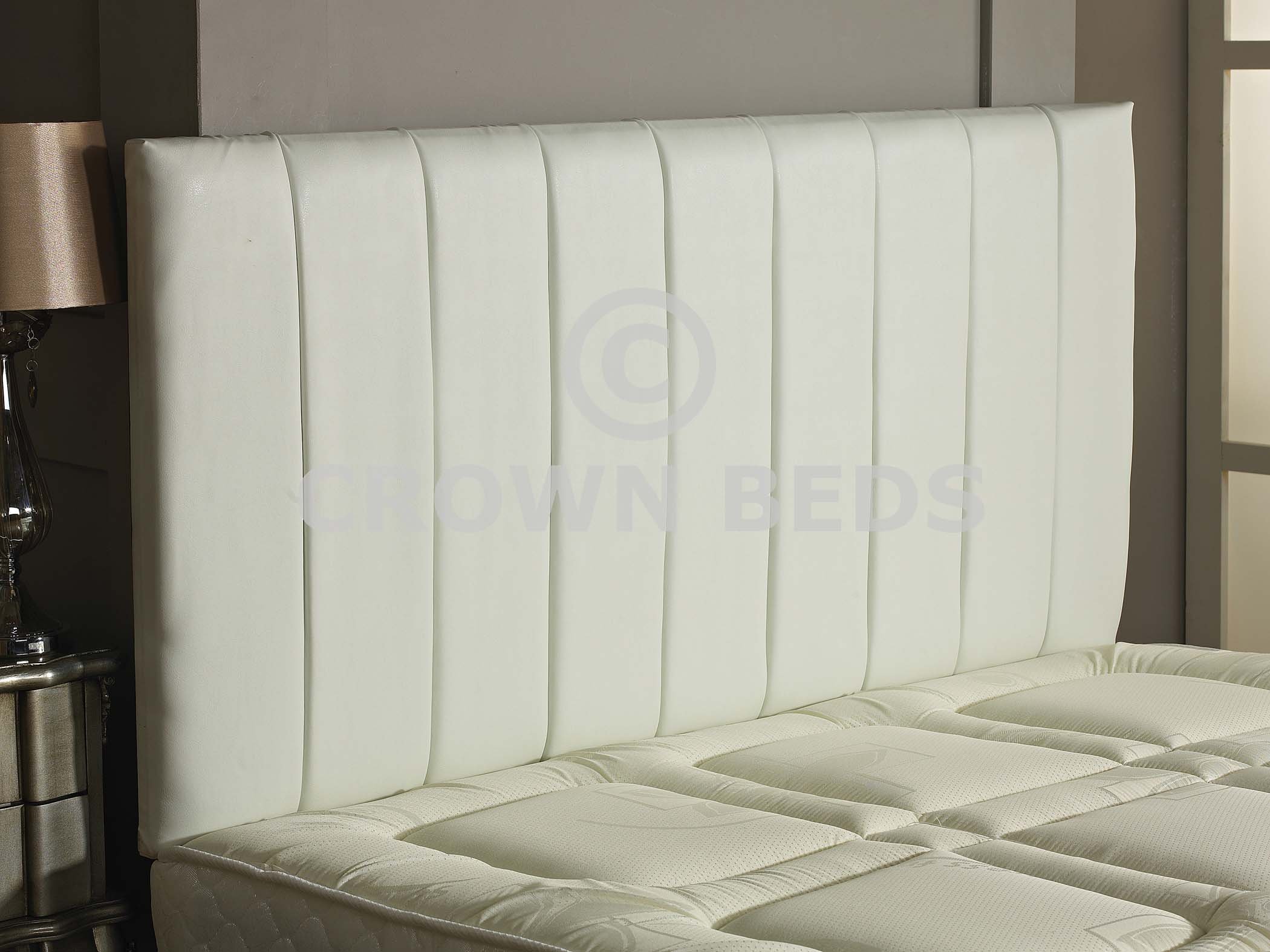 CROWNBEDSUK QUALITY APOLLO FAUX LEATHER HEADBOARD (white, 4ft6 double)