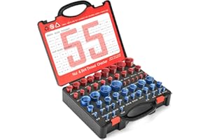 VEXTHYX 55Pcs Thread Checker, Nut and Bolt Measuring Tool(25 Metric & 30 Standard), Bolt Size and Thread Gauge Finder with Storage Box, Suitable for inspecting in Narrow and Tricky Areas
