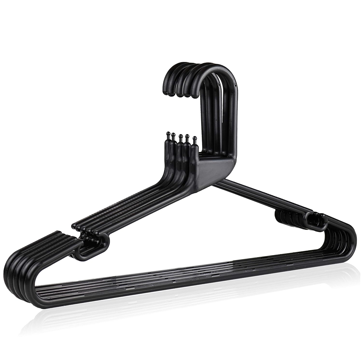 The Hanger Store 20 Black Strong Heavy Duty Plastic Coat Hangers