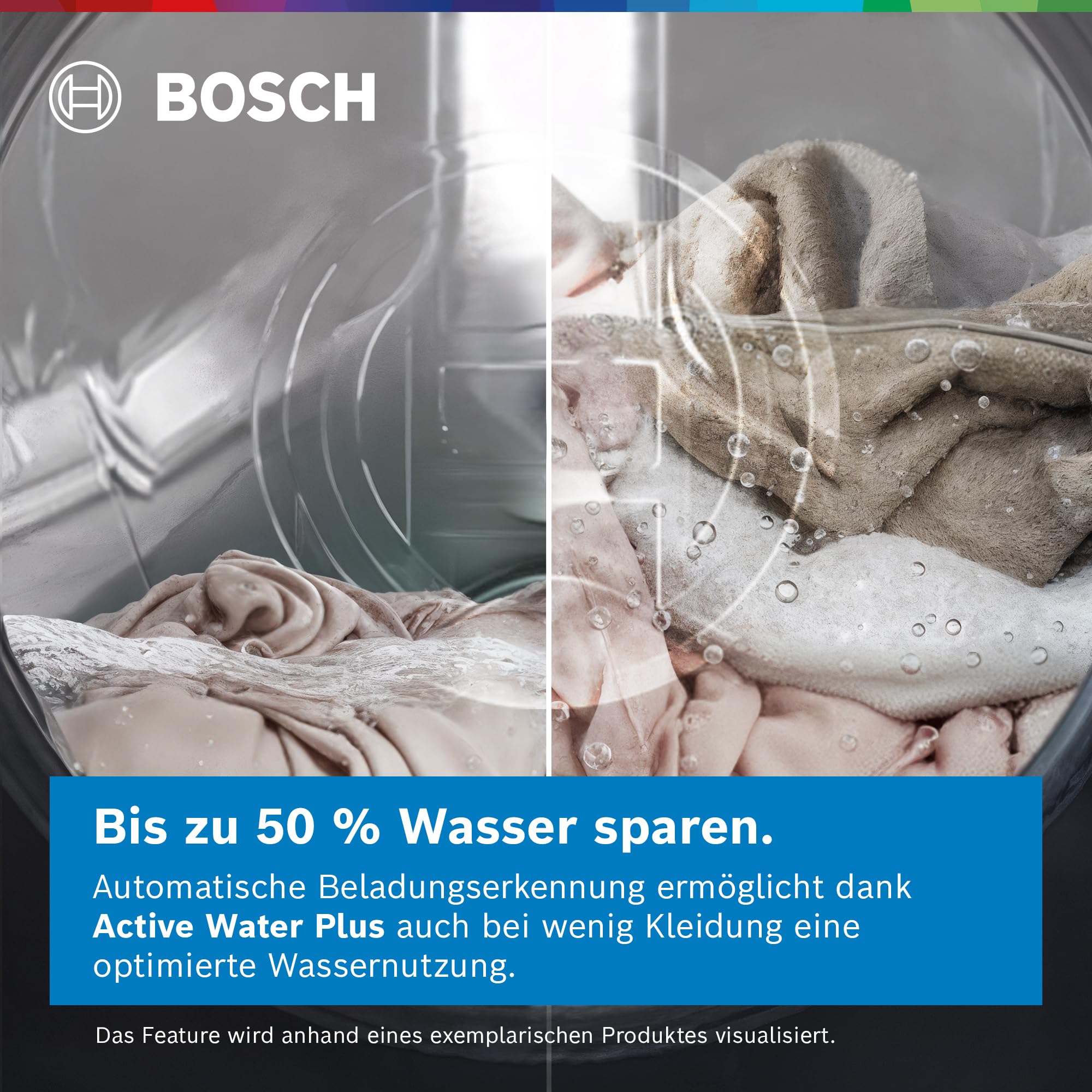 Bosch WGG254F10, Serie 6, Waschmaschine 10 kg, 1400 UpM, Frontlader, i-DOS Waschmitteldosierung, Fleckenautomatik, Iron Assist - weniger Falten, Touch Control, Schnelles Waschen, AquaStop, Weiß 3