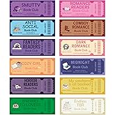 120Pcs Funny Book Club Ticket Bookmark Colorful Book Club Bookmarks Cowboy Romance Dark Romance Designed Page Marker Bookish Gifts Page Clip for Women Men Lover