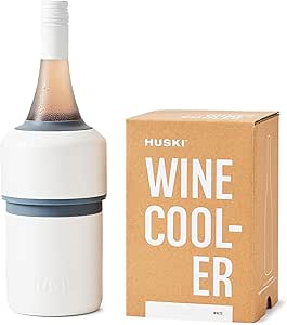 Huski Wine Cooler | Premium Iceless Wine Chiller | Keeps Wine Cold up to 6 Hours | Award Winning Design | New Wine Accessory | Fits Some Champagne Bottles | Perfect Gift for Wine Lovers (Matte White)