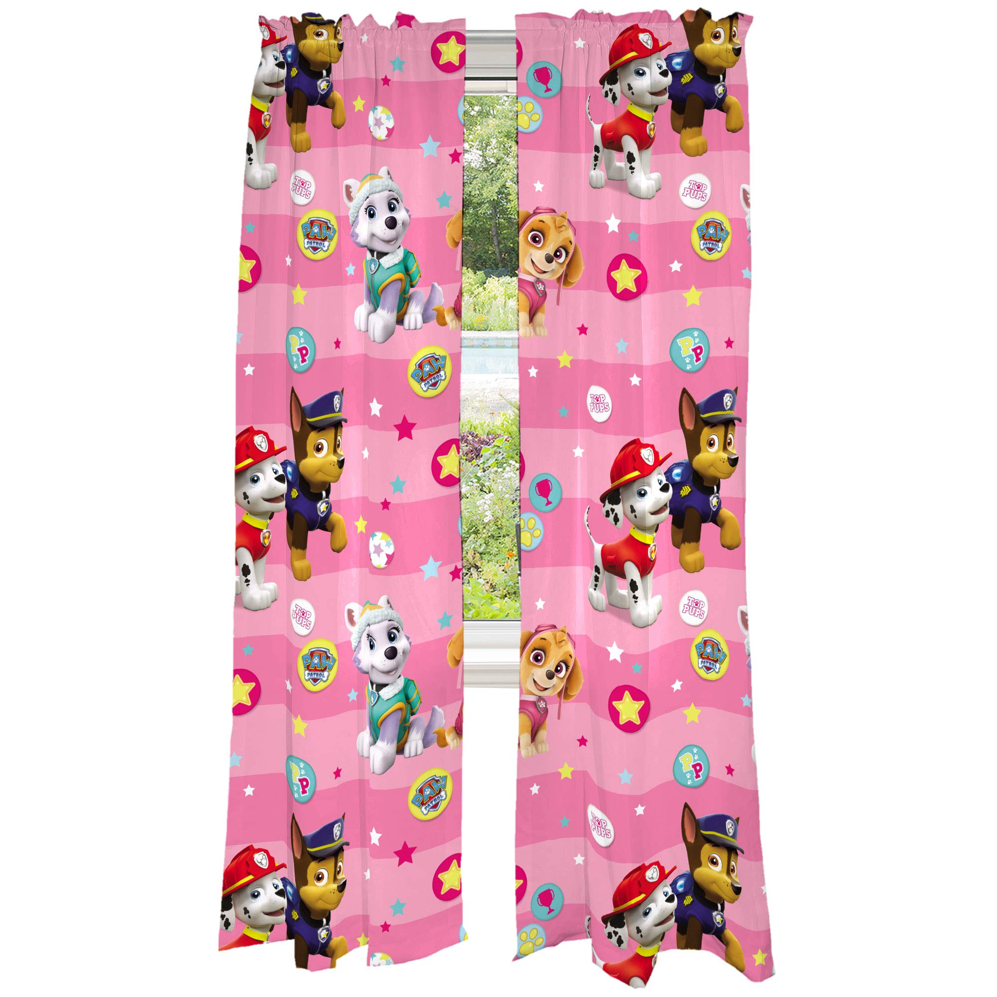 Franco Paw Patrol Girls Kids Room Window Curtains Drapes Set, 82 in x 84 in, (Official) Nickelodeon Product