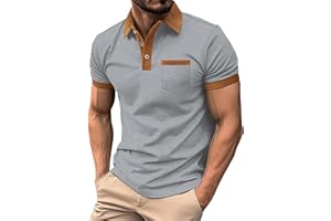 FONMA Men's Casual Polo Shirts Classic Button Basic Short Sleeve Shirt Gradient Soft Tees Golf Stylish Tops