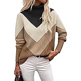 Zeagoo Women's Turtleneck Sweater Fall Winter 2026 Long Sleeve Chunky Knitted Trendy Pullover Tops