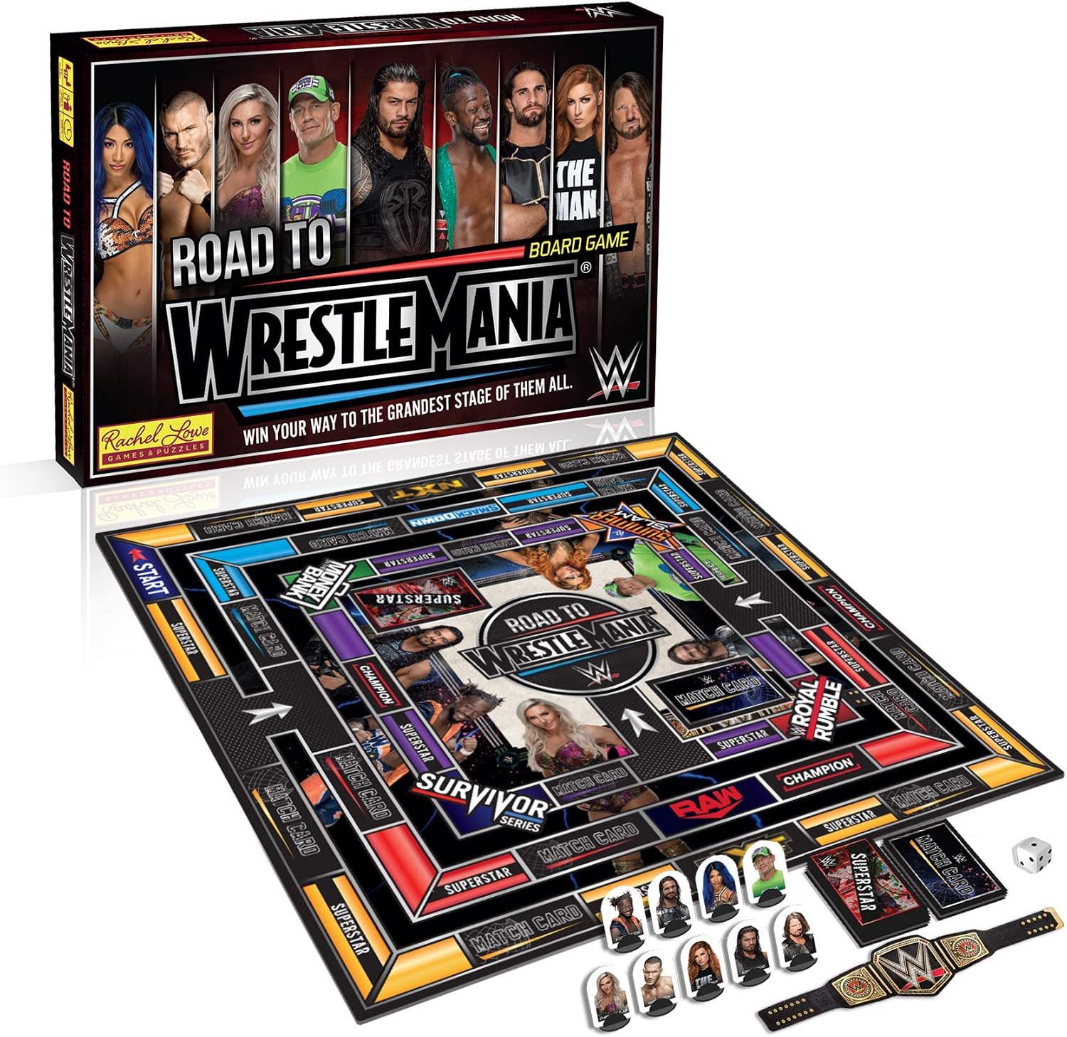 WWE Road to Wrestlemania Board Game, 40 x 27 x 5cm, Multicolor, 40 cm x 27 cm x 5 cm