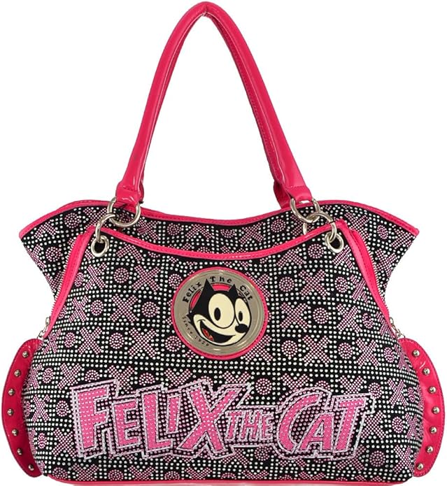 (BW13) Licensed"Felix The Cat" Purse Satchel Bling XOXO