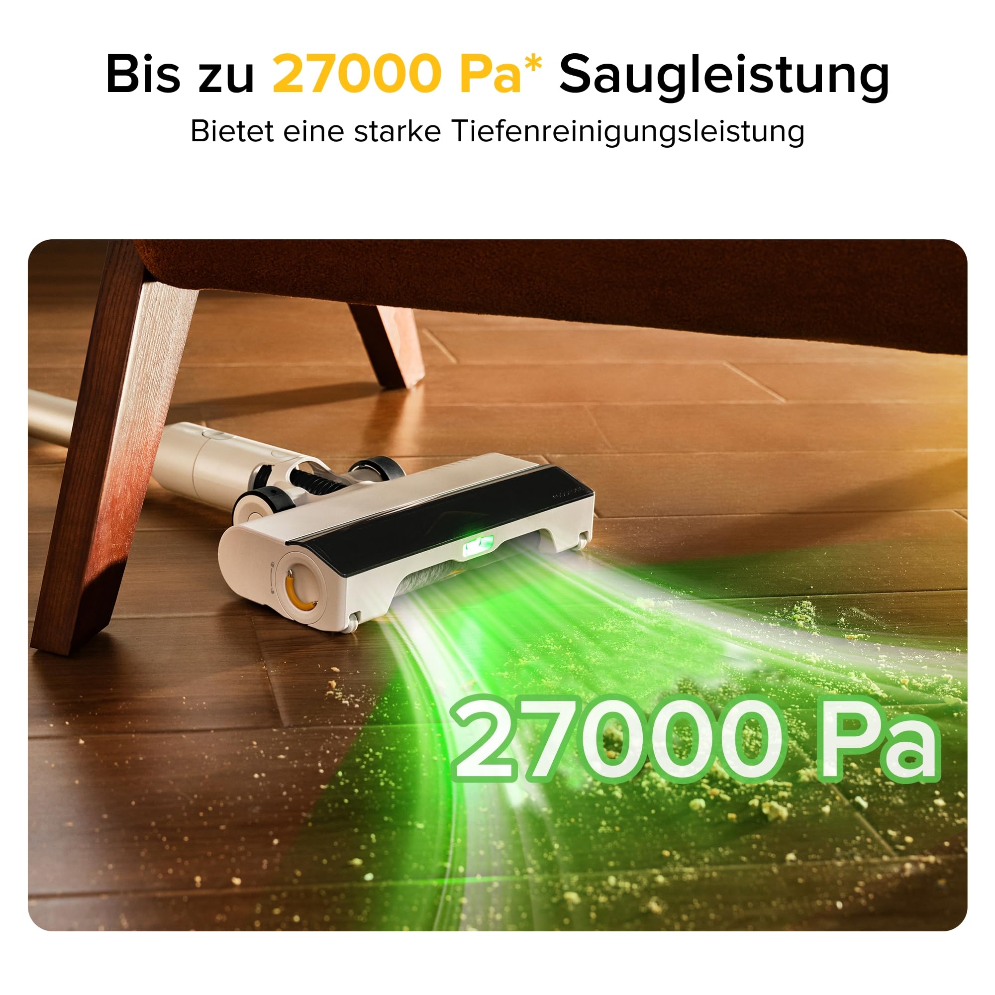 roborock H60 Akku Staubsauger, 27000Pa/300W/60 Min Akkusauger, 90° Flexibles Rohr, Staubsauger Kabellos, stielstaubsauger mit Anti-Tangle Bürste für Teppiche, Hartböden, Tierhaare, Auto 2