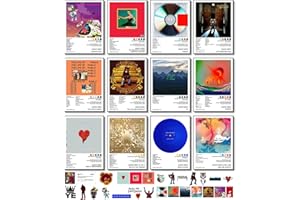 UMAYALIFE Kanye Poster 12 Pcs 8 * 11 inch (with 25 Pcs Stickers) West Album Cover Music Posters for Room Aesthetic, Wall Art for Room Decor Posters for Fans Unframed