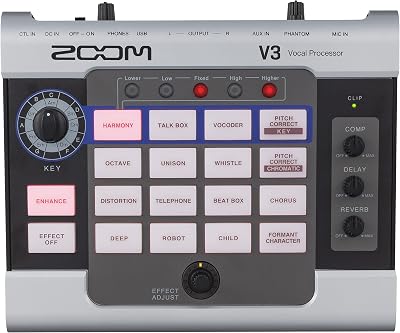 Zoom V3 Vocal Processor Effects Unit for Vocals, Speech, Recording and Streaming