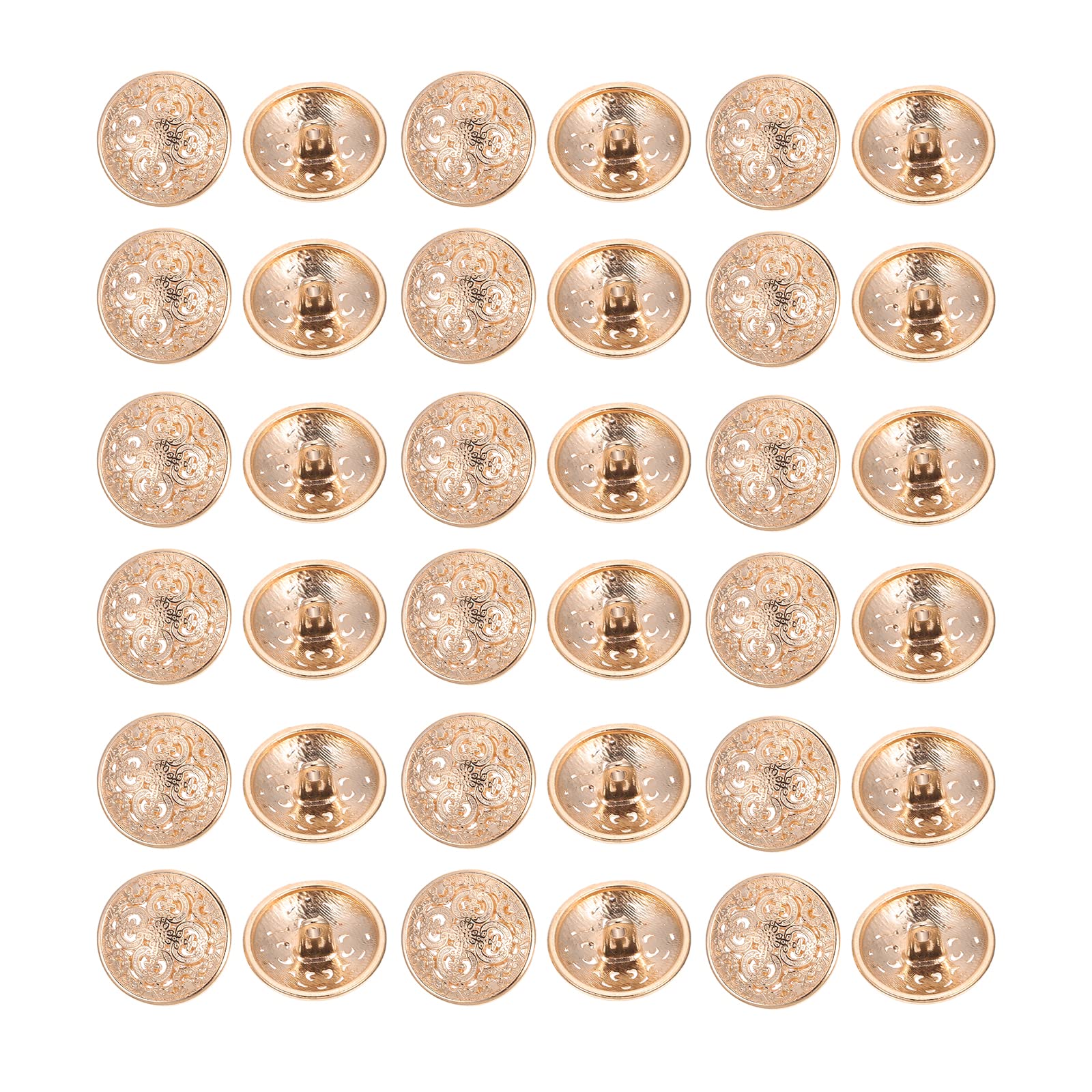 Milisten 30pcs Metal Round Flat Buttons - Coats, Jacket, Shirt, Suit, Trousers Buttons for DIY Craft Sewing - Light Gold, 20mm