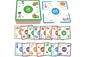 Torlam Phonics Puzzles Rhyming Games Phonics Games Flash Cards for Kids Toddler, Learn to Read Spelling Reading Sight Words, Short A E I O U Blends Site Words for Preschool Kindergarten Homeschool