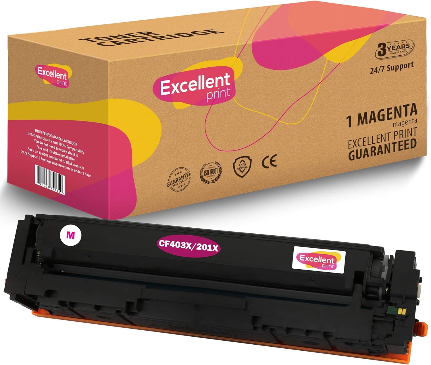 Excellent Print CF400X CF401X CF403X CF402X 201X Compatible Toner cartridge for HP Color LaserJet Pro M252dw M274n MFP M277dw MFP M277n