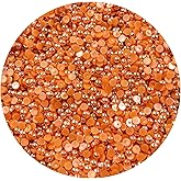 2000pcs 3mm Half Pearl for Crafts Flatback Round Half Pearl Beads for Jewelry Making Nail Art Scrapbook Craft Wedding Dress Decoration(Orange AB)