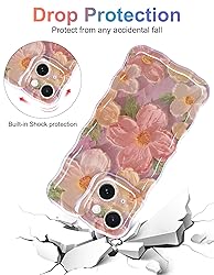 Jusy Case for iPhone 14, Colorful Retro Oil