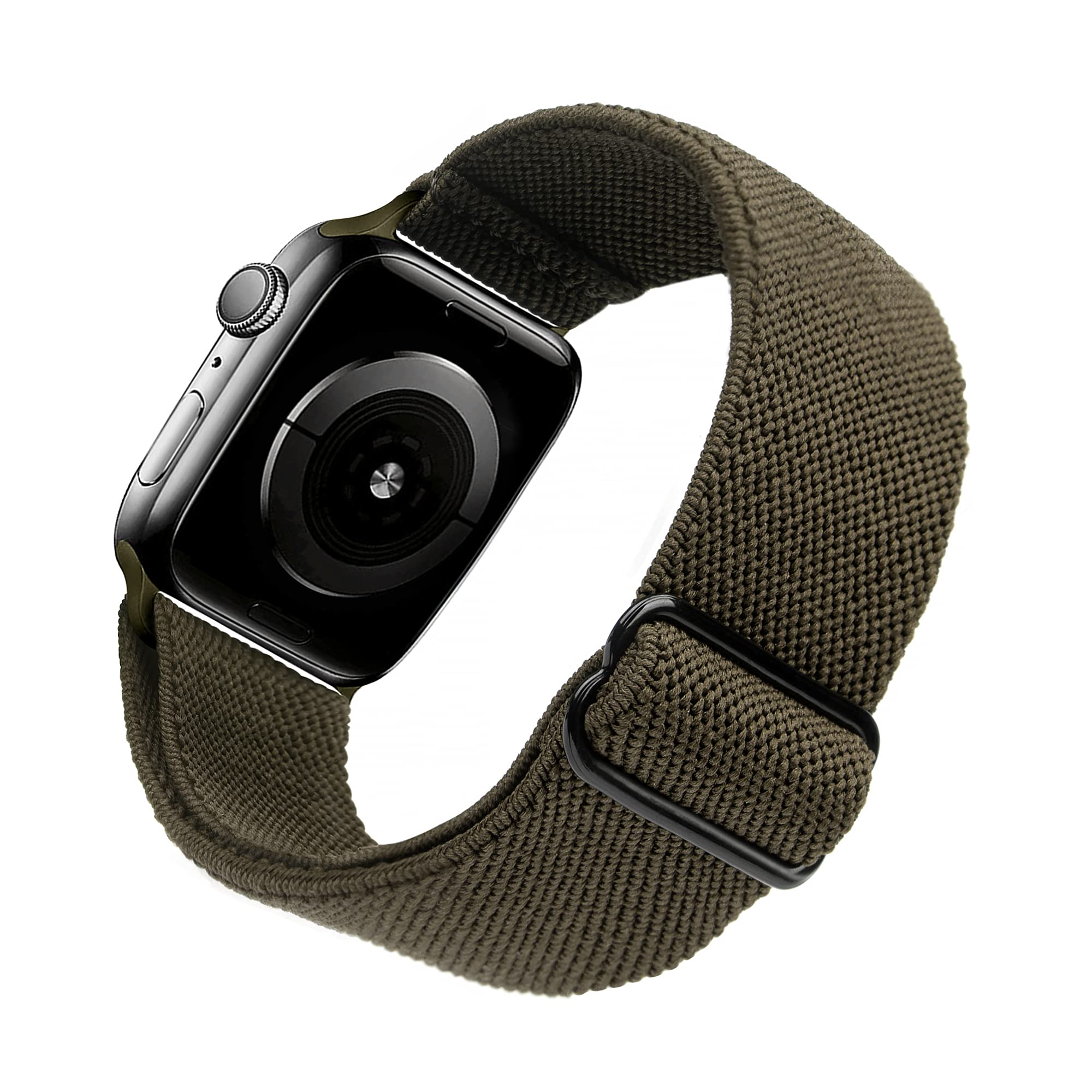 Arae Stretchy WatchBand Compatible for Apple Watch Band 42mm 41mm 40mm 38mm Comfortable Adjustable Sport Band for iWatch Series 11 10 9 8 7 6 5 4 SE 3 2 1 Women Men - Olive