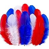 Soarer Red White Blue Feathers for Crafts - 300pcs