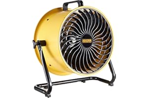 HiCFM 2800 CFM 16 inch High Velocity Turbo Floor Fan With 1/4 HP Motor, Straight Airflow, Multi-Purpose Portable Air Circulator, Wall Mounted Option, Commercial Use - UL Listed