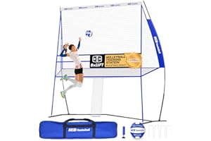 Haokelball Volleyball Practice Net Station – 11×8 FT Adjustable Volleyball Training Equipment with Ball & Carry Bag, for Back to School Indoor Gym, Backyard & Outdoor, Serving, Hitting & Passing