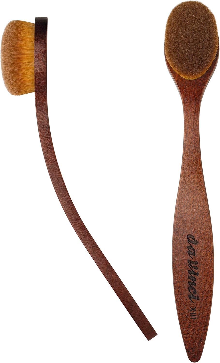 da Vinci Powder Brush - Blusher Brush - Highlighter Brush - Contour Brush / Vegan / Synthetic Fibre / Size 13 / Brown - Image 3