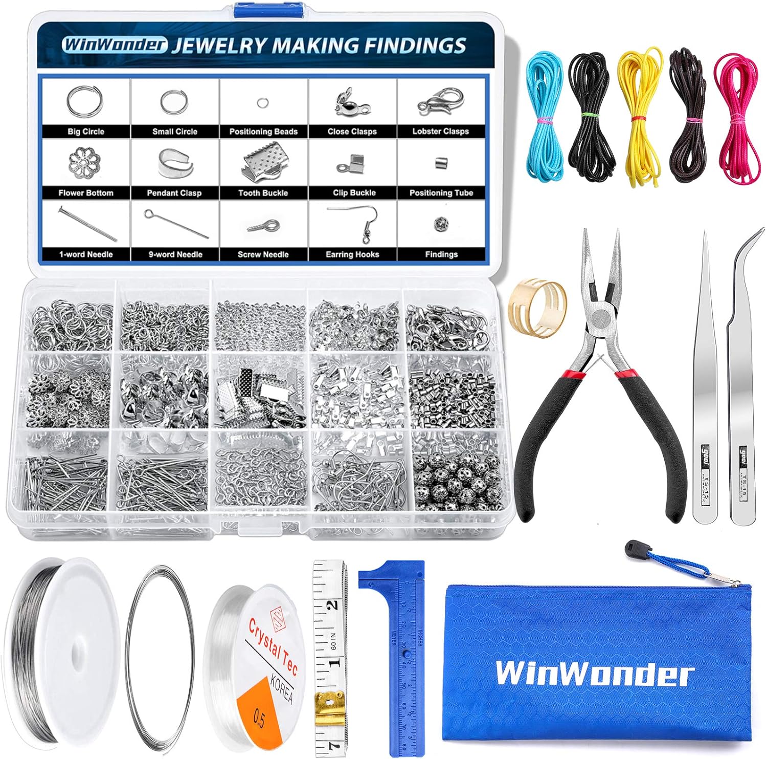 Jewellery Making Kit,Jewelry Finding Starter Tools Kit with Pliers