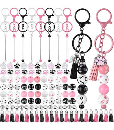 Amazon.com: SUNNYCLUE 72Pcs DIY 6 Sets Beadable Keychain Kit