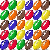 Oleitodh 96 Pcs Mini Football Sports Stress Ball Bulk Colorful Foam Sports Ball Kids Adults Football Sports Party Favor Ball Small Relaxable Balls for School Carnival Reward Party Bag Gift Fillers