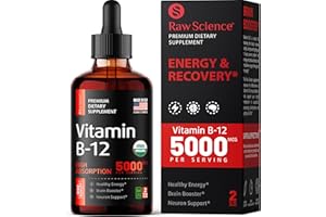 S RAW SCIENCE Vitamin B12 Liquid Drops Sublingual 5000mcg, Methyl & Methylcobalamin Supplements for Women and Men, Mood & Energy Booster, Methylated B 12 for Metabolism & Health Support, Maximum Absorption Formula