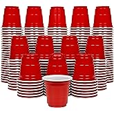 GoBig 200 Pack 2 oz Plastic Shot Cups - Mini 2oz Party Cups, Red