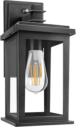 Farol de pared para exterior con sensor de amanecer, aplique de pared