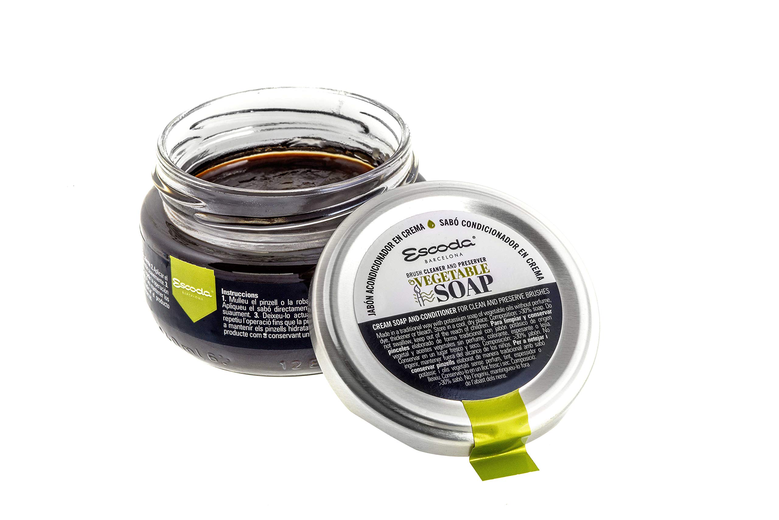 ESCODA Soap Conditioner Cream Brushes - High Protection Between Uses Artisan Handmade in Spain Watercolor Oil Acrylic Paint Natural Makeup 100 gr.