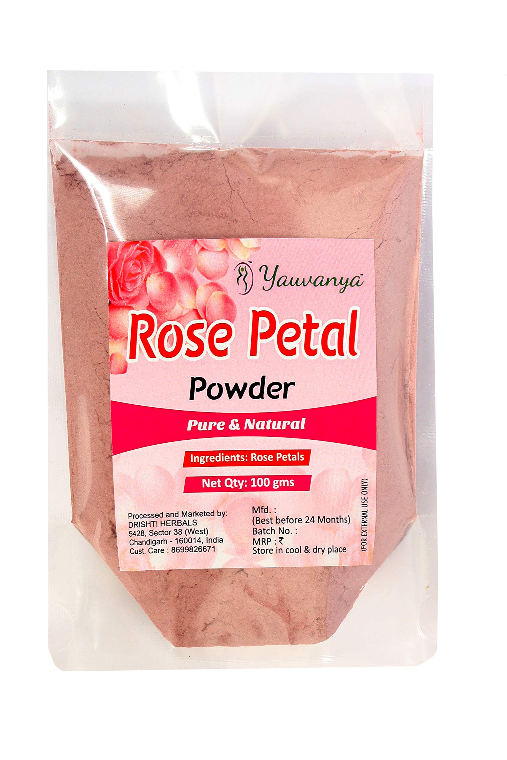 Yauvanya Pure Rose Petal Powder - 100gms