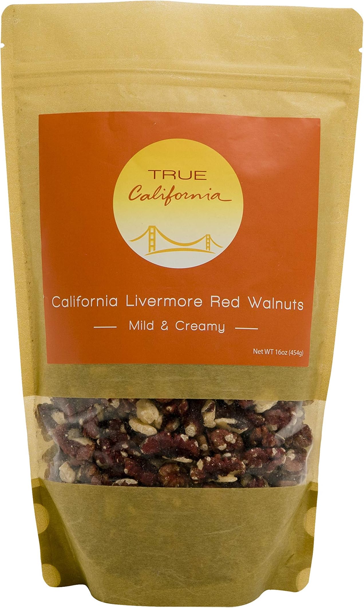 True California Livermore Red Walnut Halves and Pieces (1 Pound), Transitioning to Organic, Raw, No Salt, No Roast, US #1 Grade, Shelled, Healthy Snacks, Good Keto Fats, Natural Antioxidants, Plant-Based Protein and Omega3โs, Vegan Superfood for Pantry, 1 Pound