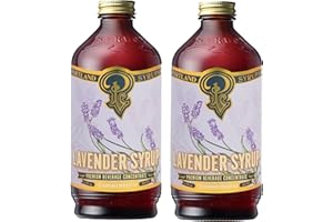 P PORTLAND SYRUPS Portland Syrups Lavender Syrup - Lavender Beverage Concentrate for Tea, Matcha, Coffee, Sodas, and Baking - Floral Flavor for Crafting Refreshing Drinks - 12 oz Bottle, 24 Servings, Pack of 2