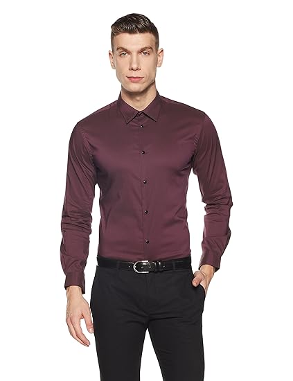 maroon business shirt