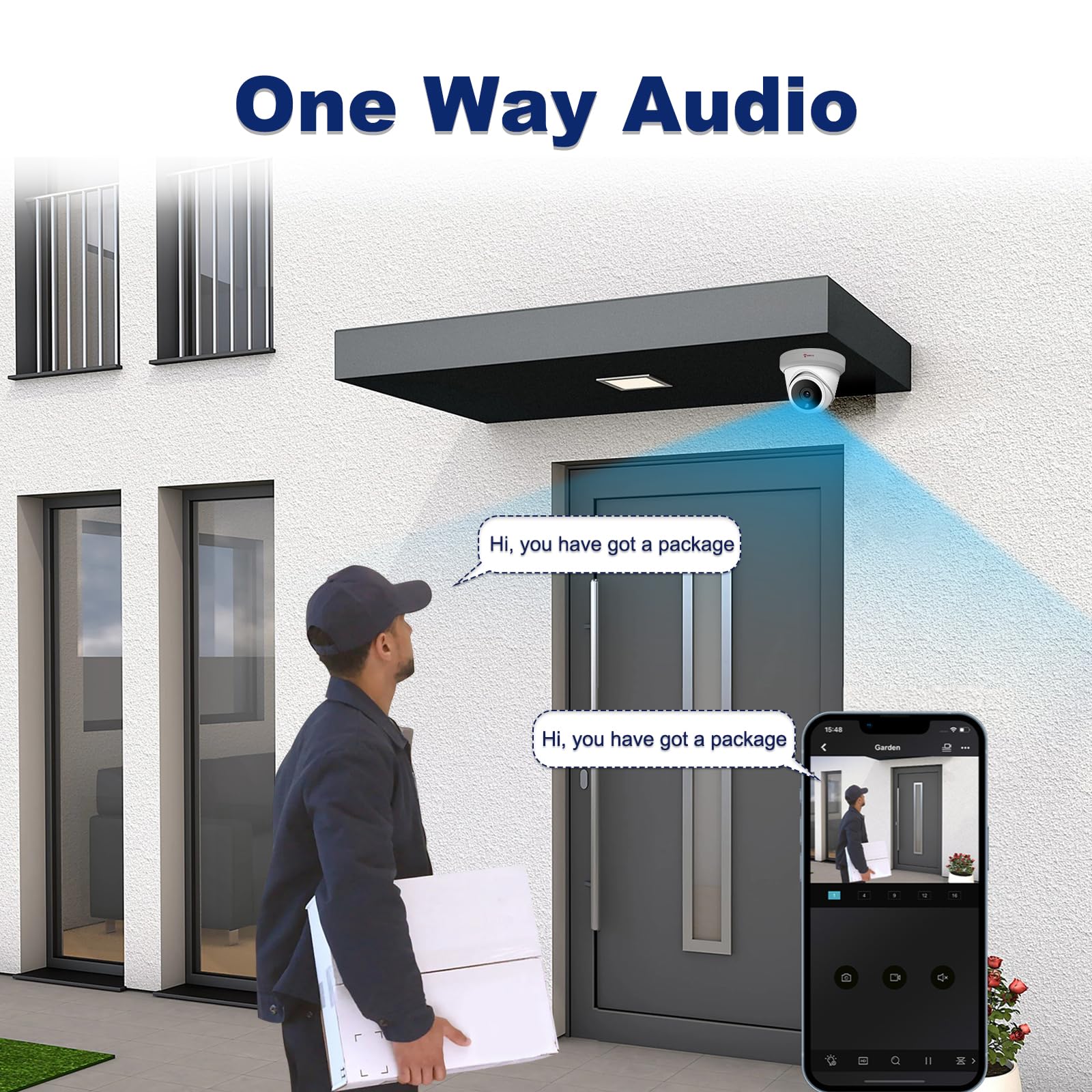 Anpviz 4K PoE Camera Turret 8MP IP Camera Outdoor, PoE Security Cameras with AI Human Vehicle Detection, 100FT Smart Dual Light Color Night Vision, Built-in Mic, IP66 Waterproof (U Series)