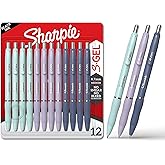 Sharpie S-Gel, Gel Pens, Medium Point (0.7mm), Assorted Fashion Barrels, Black Ink, 12 Count - Office, Teacher, School Suppli