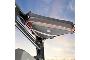 KEMIMOTO UTV Roll Bar Triangle Storage Bag, Water Resistant Universal Roof/Door/Side Armrest Bag Compatible with Most UTV, Road and Mountain Bikes (Black+Red)