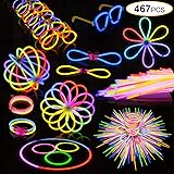 WLOVETRAVEL Glow Sticks Party Pack(456 Pcs Total), 200 x 8 Glow Sticks Perfect Toy for Birthday Party, Camping Trips, Halloween Party, Concerts, Weddings, School Classroom Rewards Gift