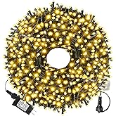 XTF2015 105ft 300 LED Christmas String Lights, End to End Plug 8 Modes Christmas Lights UL Certified Outdoor Indoor Fairy Light Christma s Tree, Patio, Garden, Party, Wedding, Holiday (Warm White)