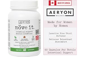Möve it All-Natural Laxative Free Stool Softener by Aeryon Wellness | Made in Canada | IBS Relief w/Digestive Enzymes | Bloat