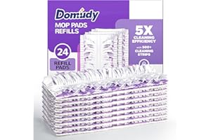 DOMUDY 5X Cleaning Power Mop Refills for Swiffer Power Mop, 500+ Strips Multi-Surface PowerMop Refill Pads, 24 Count Disposable Powermop Wood Mops, Replacement Mopping Pad for Floor Cleaning