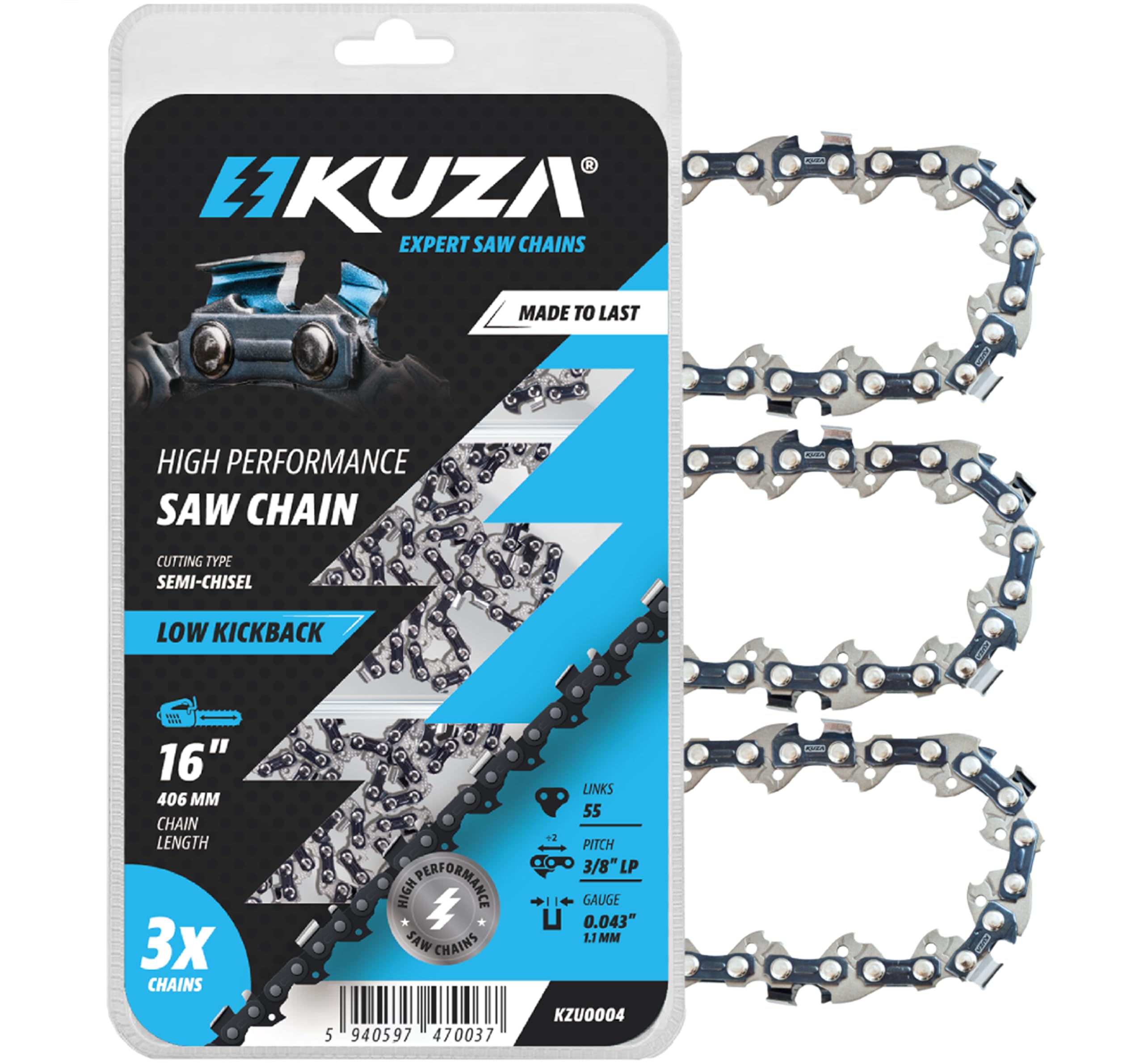 16 Inch Chainsaw Chain 3/8" LP