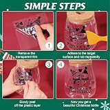 18 Christmas Transfer Stickers Santa Snowman Decals 3.9x3.6in view 3