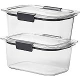 Rubbermaid Brilliance Food Storage Container, Medium Deep, 4.7 Cup, Clear, 2-Pack
