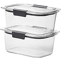 Rubbermaid Brilliance BPA Free Food Storage Containers with Lids, Airtight, for Lunch, Meal Prep, and Leftovers, Set of 2 (4.