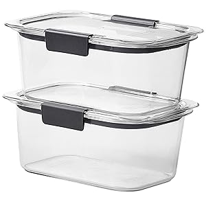 Rubbermaid Brilliance Food Storage Container, Medium Deep, 4.7 Cup, Clear, 2-Pack