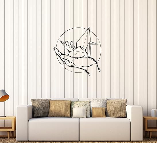 Amazoncom Wall Decal Origami Paper Crane Hand Romance